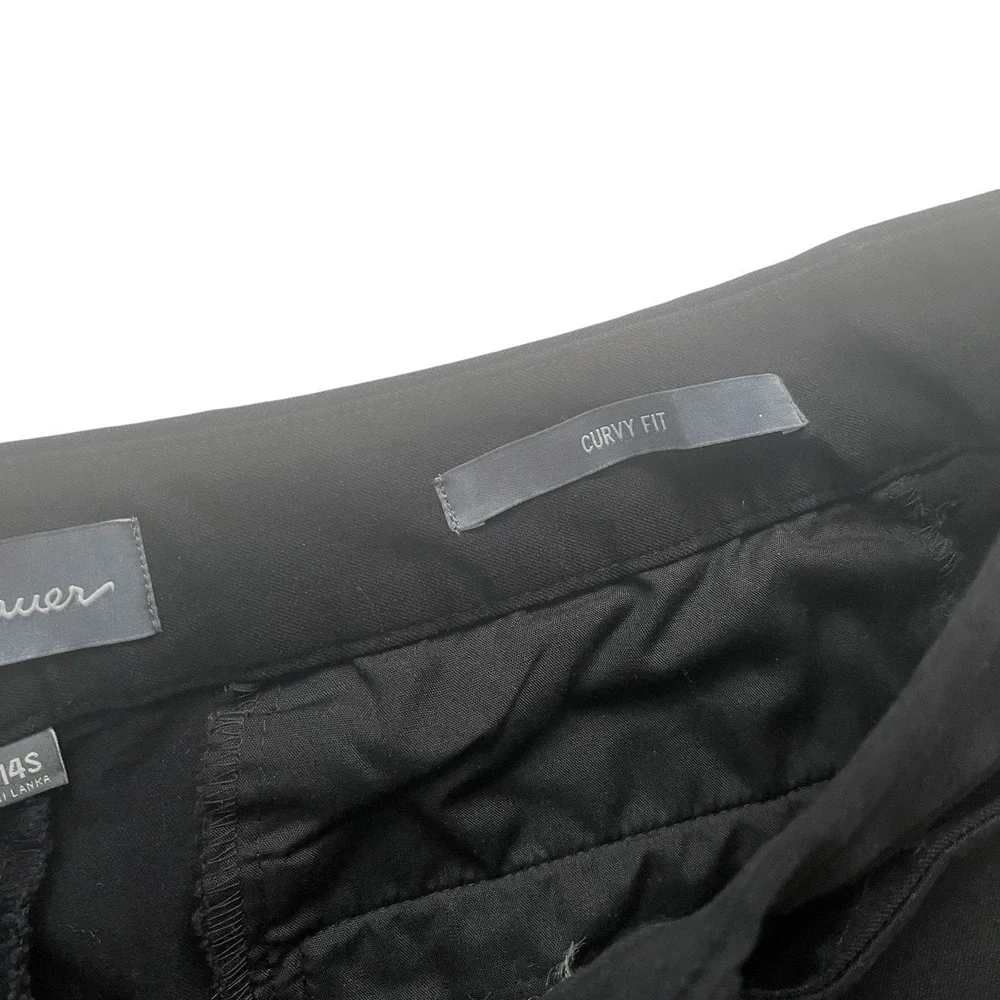Eddie Bauer Women's Size 14S Short Curvy Fit‎ Black Trouser Wide Leg Stretch
